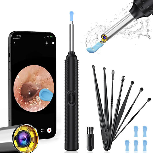 Visual Ear Wax Removal Kit with Camera 5M Luminous Otoscope Safe Ear Care Earwax Cleaner Endoscope Ear Cleaning Tools