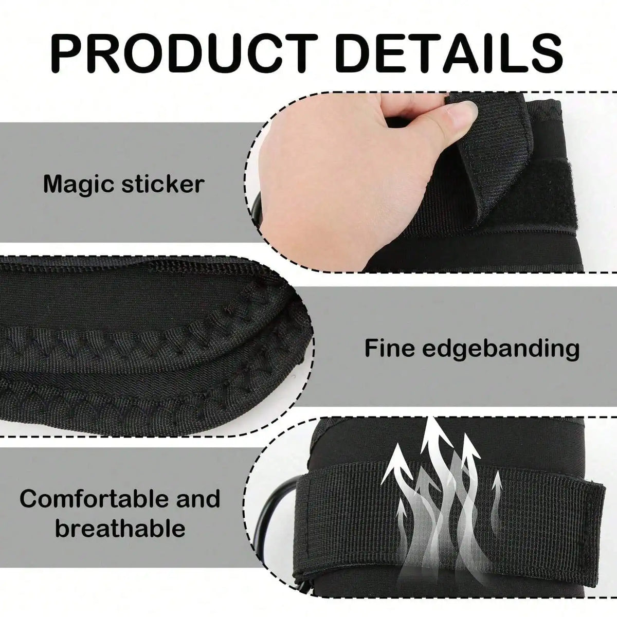 6Pcs Ankle Resistance Bands Set With Ankle Straps, Leg Workout Cables, Glute Thigh Hip Exercise Straps For Home Gym Booty Training